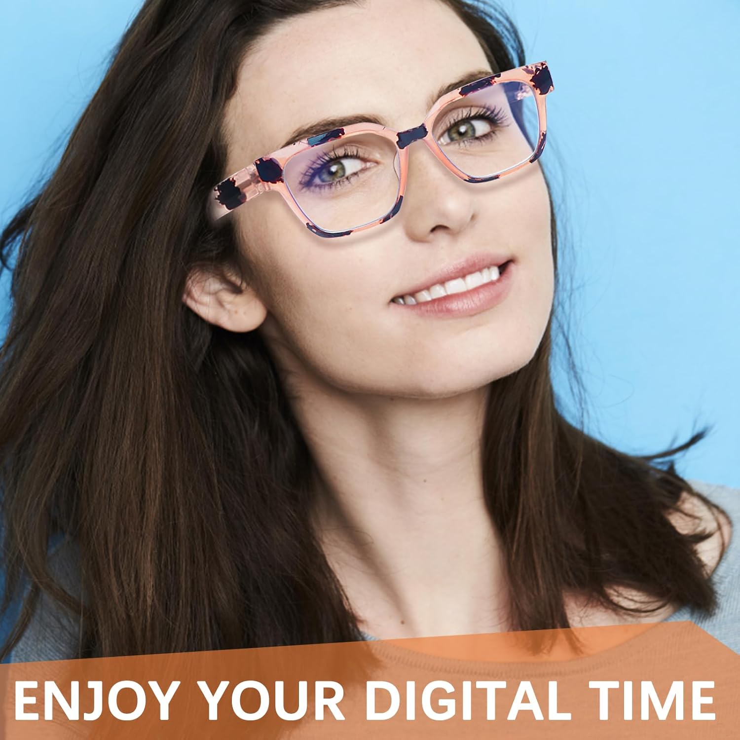 6 Pack Blue Light Blocking Reading Glasses for Women Oprah Style,Computer Readers with Spring Hinge Eyeglasses
