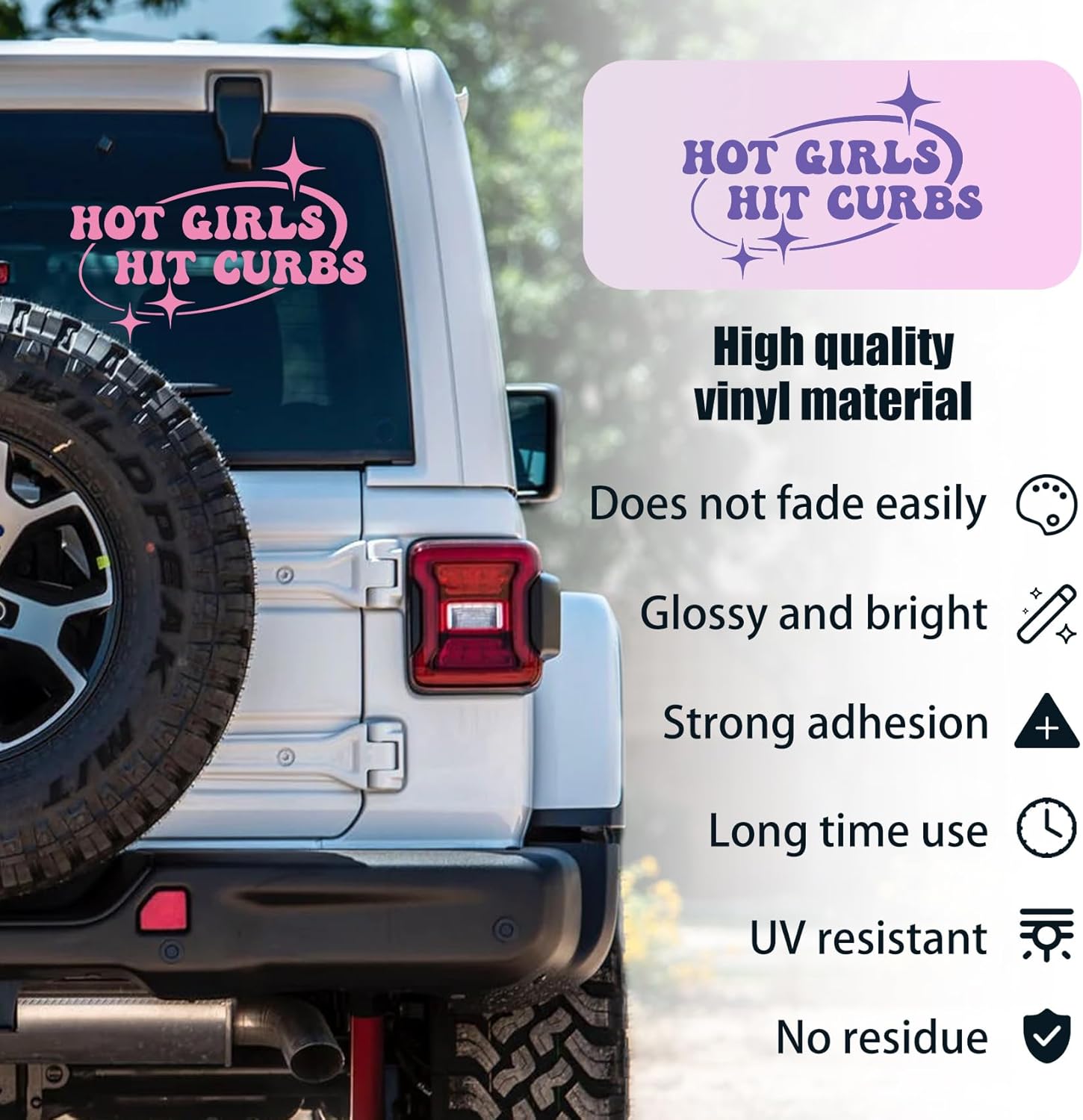 2 calcomanías de automóvil para niñas calientes, calcomanías de automóvil y calcomanías para mujer, divertidas calcomanías de parachoques,