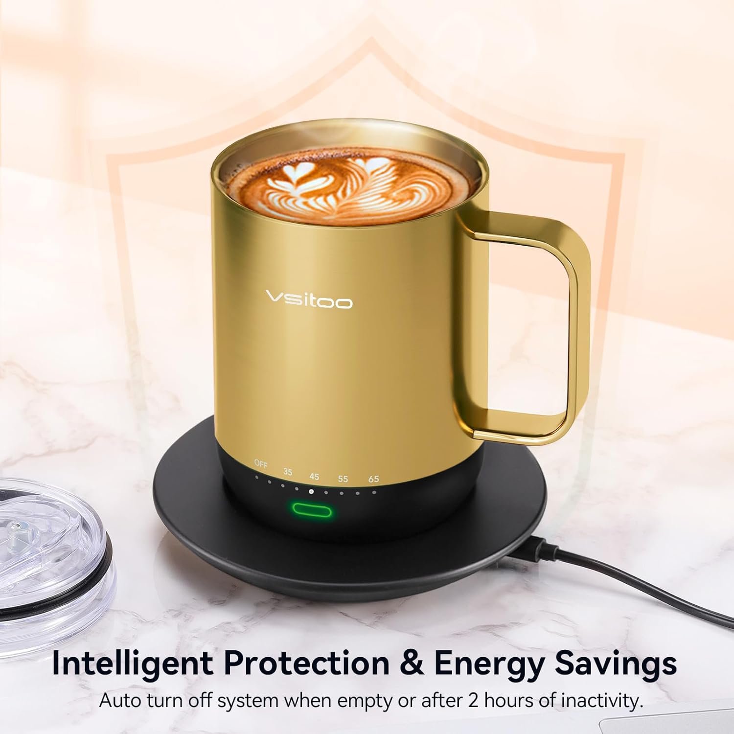 VSITOO S3PRO – Taza de café térmica con control de temperatura, 14 onzas, taza de viaje inteligente con calentador de café controlado manual y por