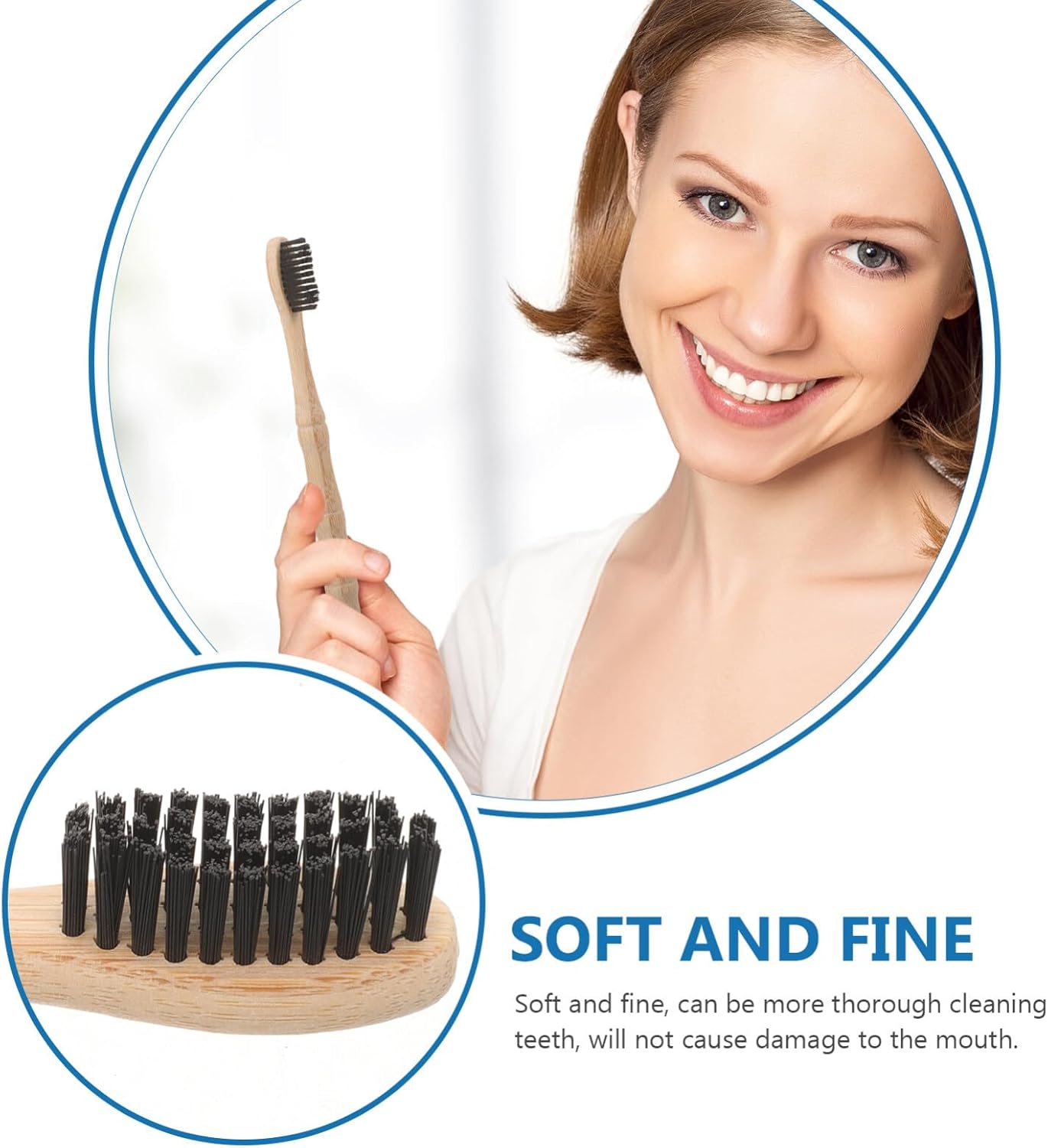 Lurrose 4pcs Toothbrush Bamboo Tooth Brush Household Teeth Brush Soft bristles Tooth Brush Convenient Tooth Brush Teeth Travel aldult Yangzhou