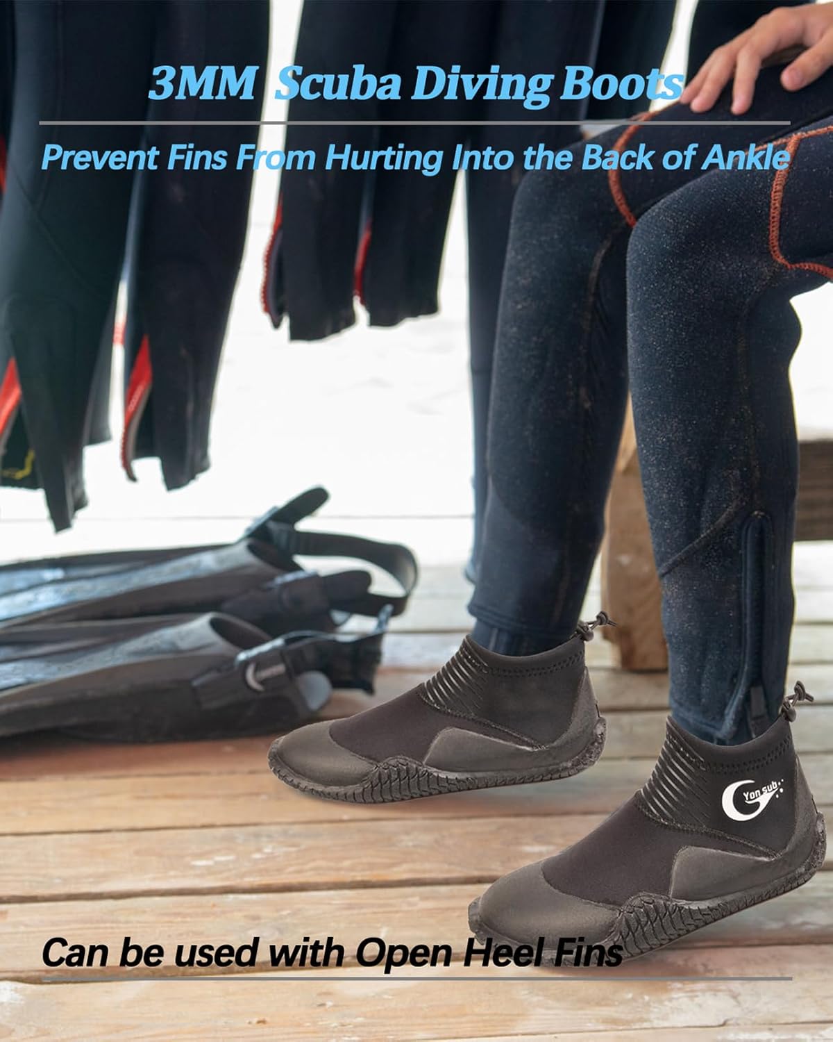 Botas de buceo de neopreno, botas de buceo, surf, para hombres y mujeres, 0.118 in, botas de vela con suela de goma antideslizante de alta calidad