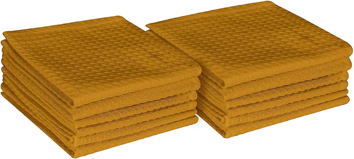 Paquete de 12 paños de cocina de algodón de 12 x 12 pulgadas, absorbentes, lavables, paños de limpieza de restaurantes, trapos para bares de cocina