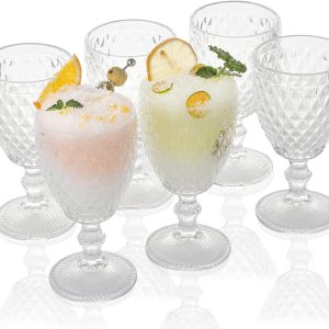 Argyle Collection – Vasos de 10 onzas, juego de 6 vasos de 2,732.0 F para mesa de agua transparente, estilo vintage en relieve con patrón de Argyle Collection – Vasos de 10 onzas, juego de 6 vasos de 2,732.0 F para mesa de agua transparente, estilo vintage en relieve con patrón de