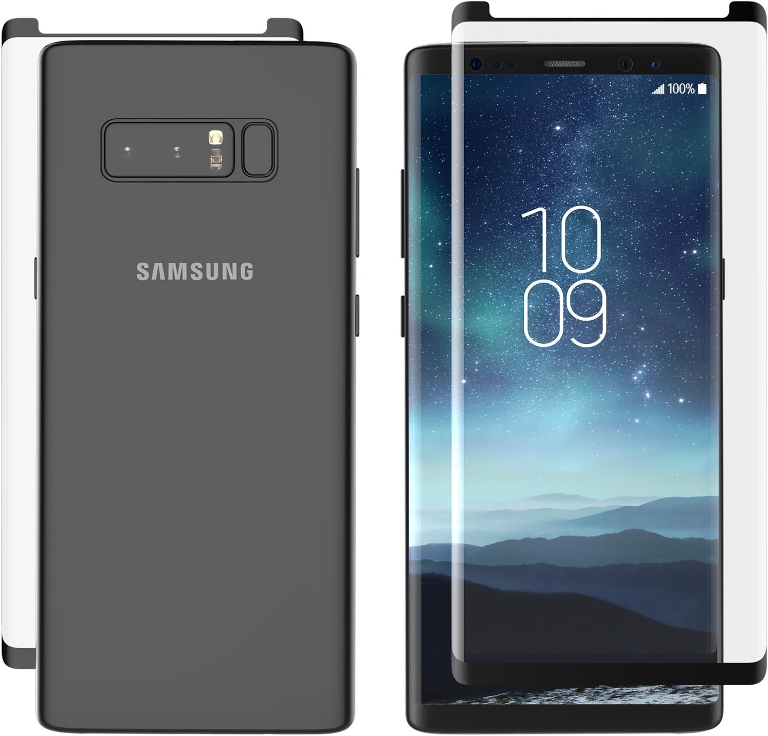 ZAGG Curva de vidrio curvada protección contra impactos y arañazos para Samsung Galaxy Note 8