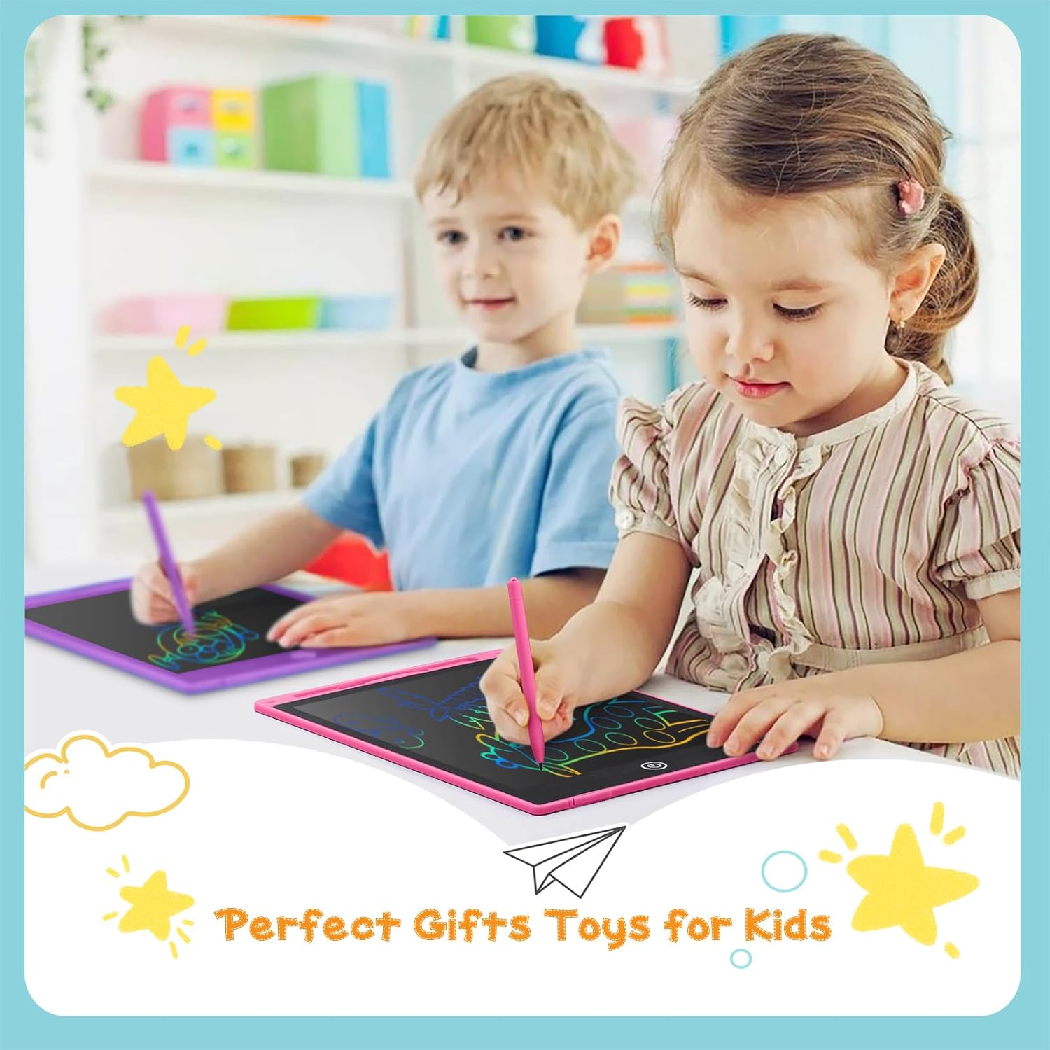 Dirrelo LCD Writing Tablet for Kids, Toddler Toys Drawing Tablet Doodle Board 3 Pack 10inch Drawing Writing Tablet Pad, Girls Boys Birthday Gifts