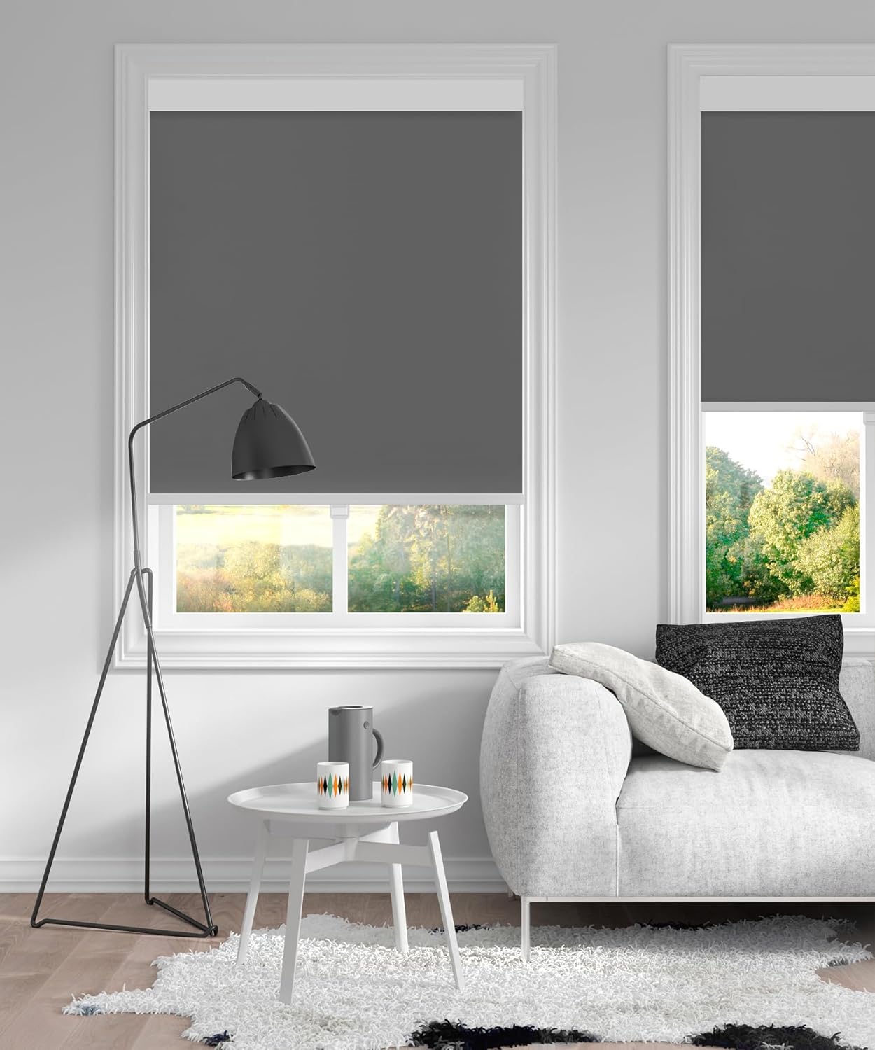 BlinDecor Persianas enrollables opacas para ventanas, 35 x 72 pulgadas, para dormitorio interior, persianas enrollables sin cordón con protección UV