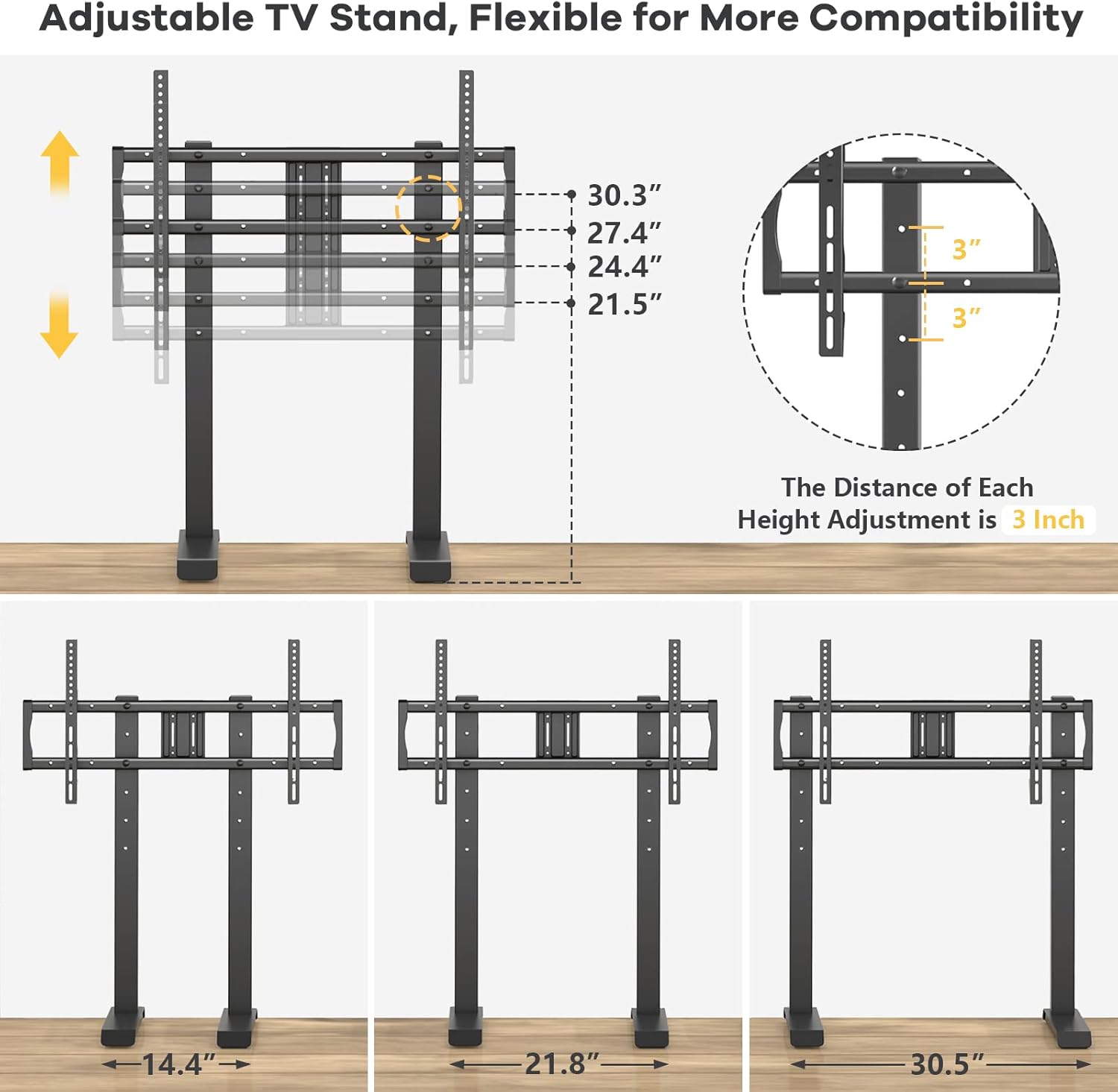 Patas universales para TV de mesa para televisores de plasma LCD LED OLED 4K de 55 a 90 pulgadas, soporte de TV moderno con soporte, soporte de
