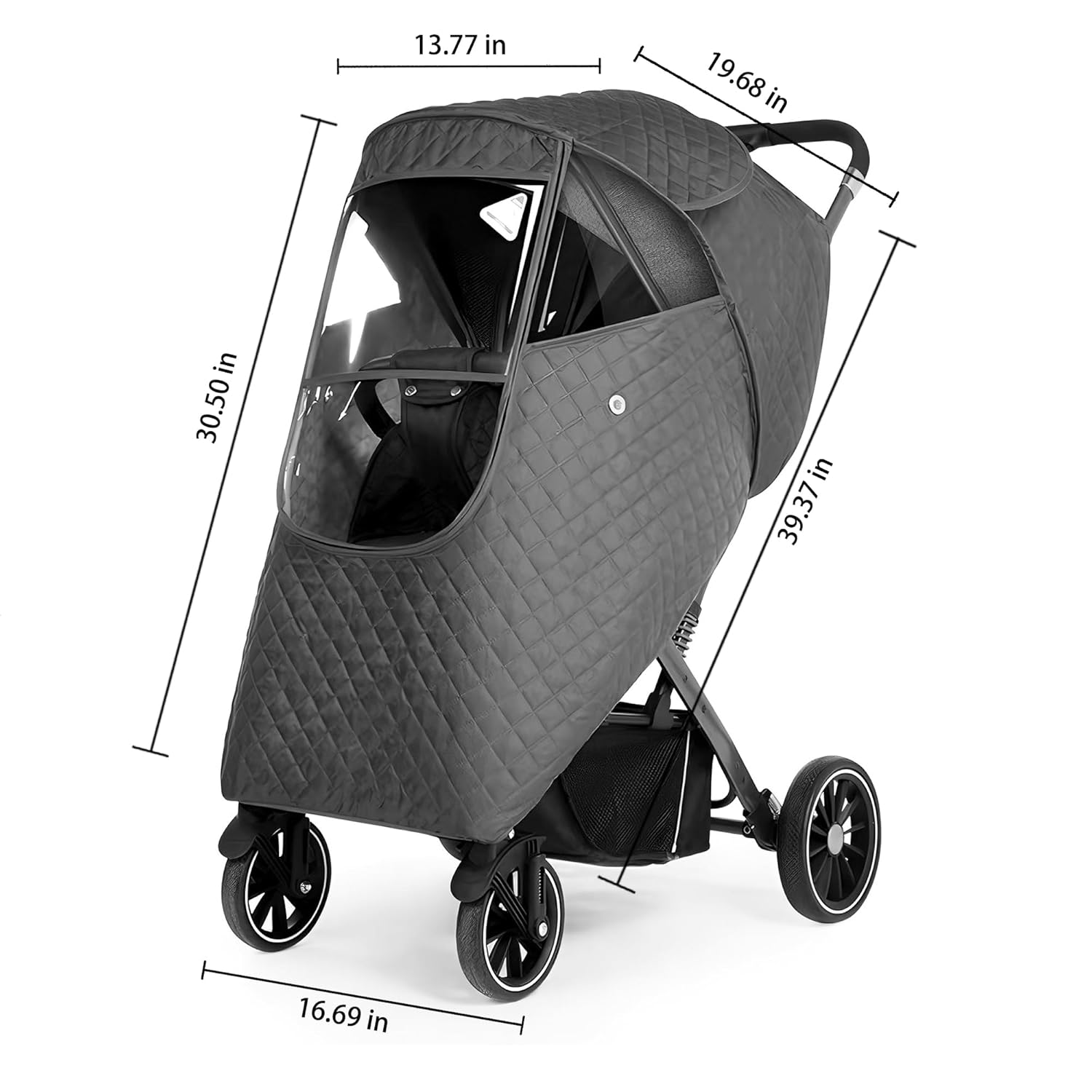 LURBABYPER Funda de lluvia para cochecito, accesorio universal para cochecito, protector contra la intemperie para el viento, nieve, polvo, solo se
