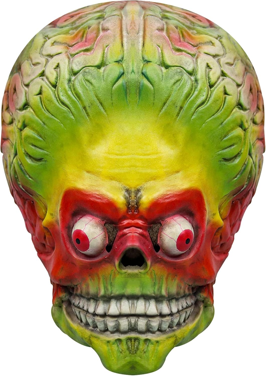 Varuotu Máscara de ataques de Marte para Halloween, máscara de desnudez cerebral, máscara de alienígena, divertido casco de cabeza completa, disfraz