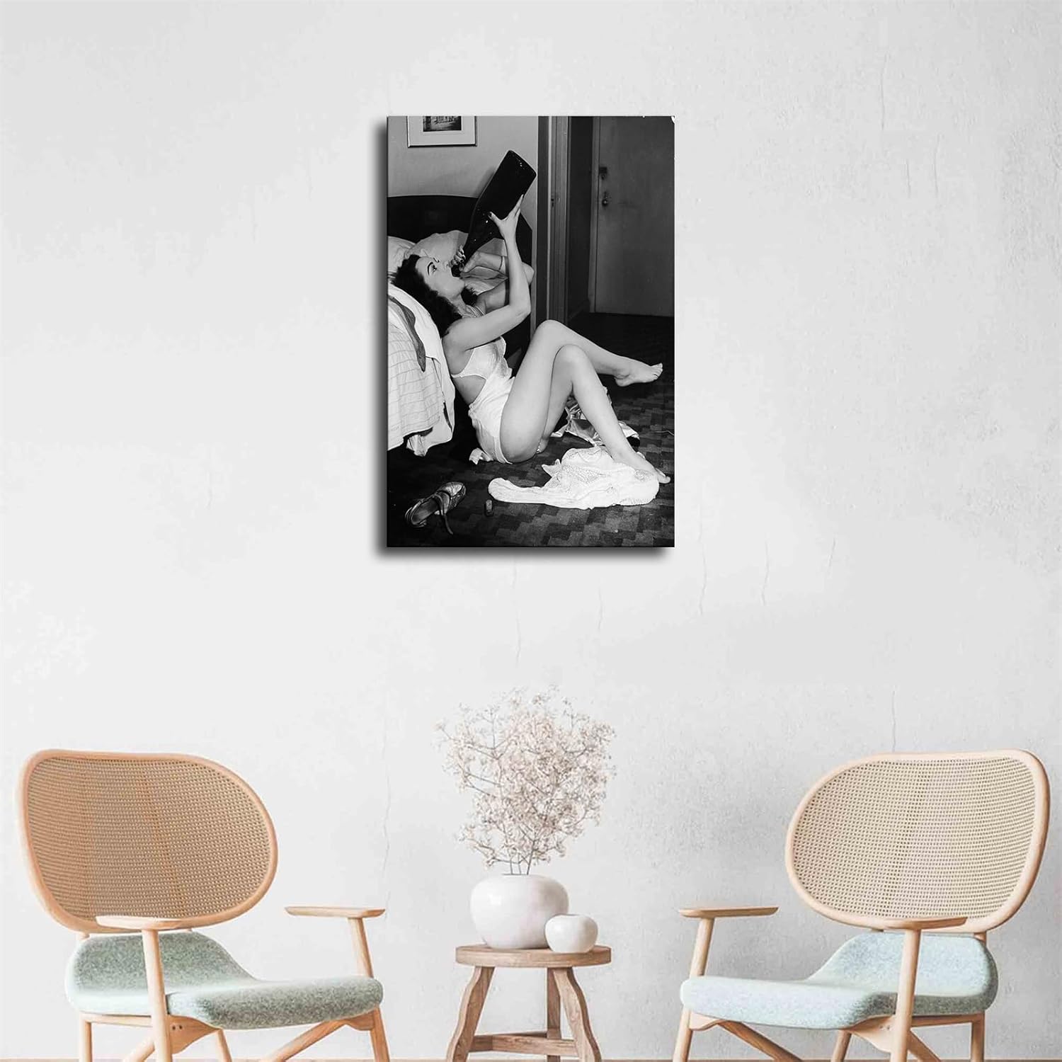 Woman Drinking Prohibition – Póster de impresión vintage feminista de los años 20, lienzo de pintura en lienzo, arte de pared, impresión de imágenes