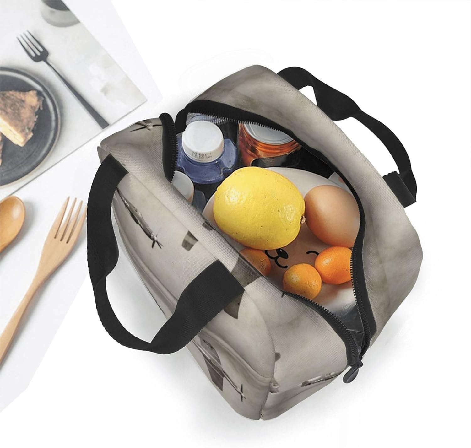 Bolsa de almuerzo con estampado de aviones de la Segunda Guerra Mundial, bolsas de almuerzo aisladas para mujeres y hombres, lonchera reutilizable