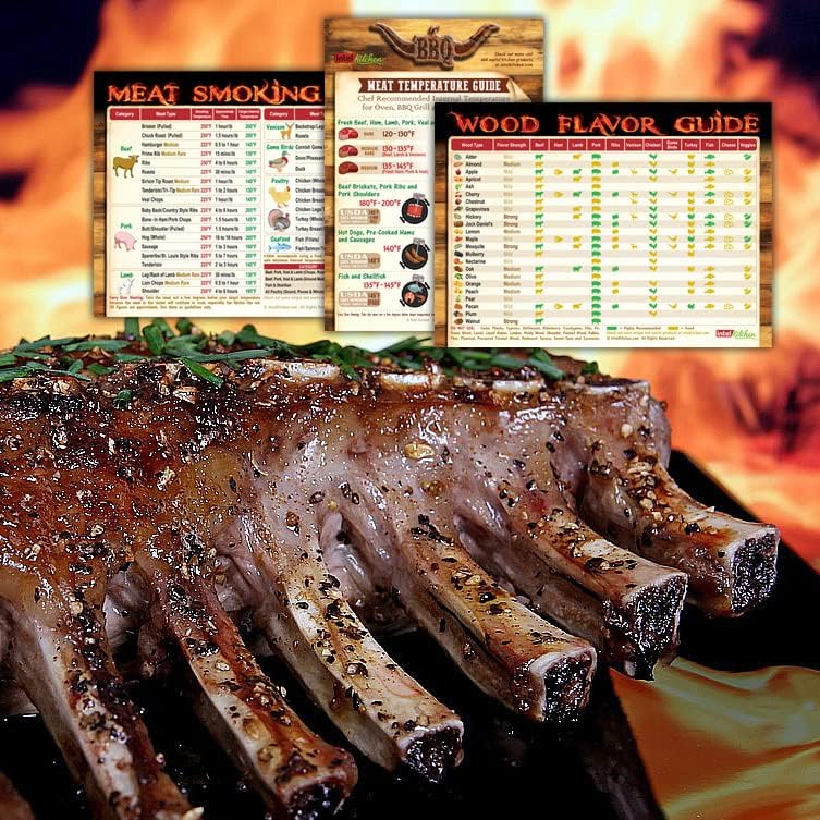 Juego de regalos definitivos para barbacoa la mejor guía imprescindible para ahumar carne con 47 tipos de carne + guía de sabor de madera + tabla de