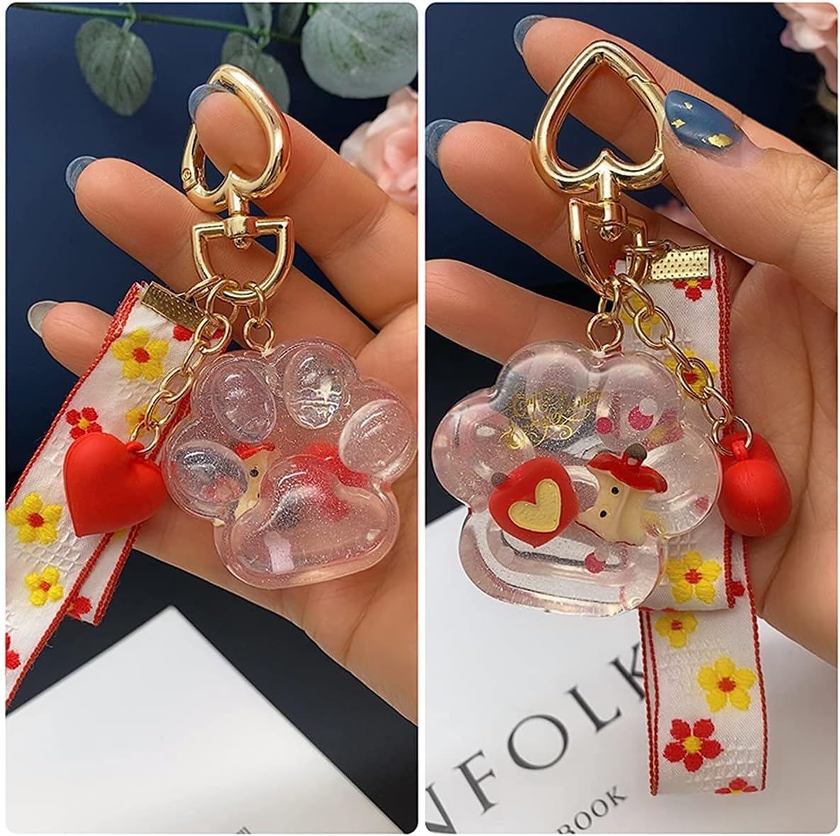 Anlan-angel Molde de silicona de resina de pata, molde de resina de pata de perro y gato, moldes de fundición epoxi con llavero, tornillo, pasadores