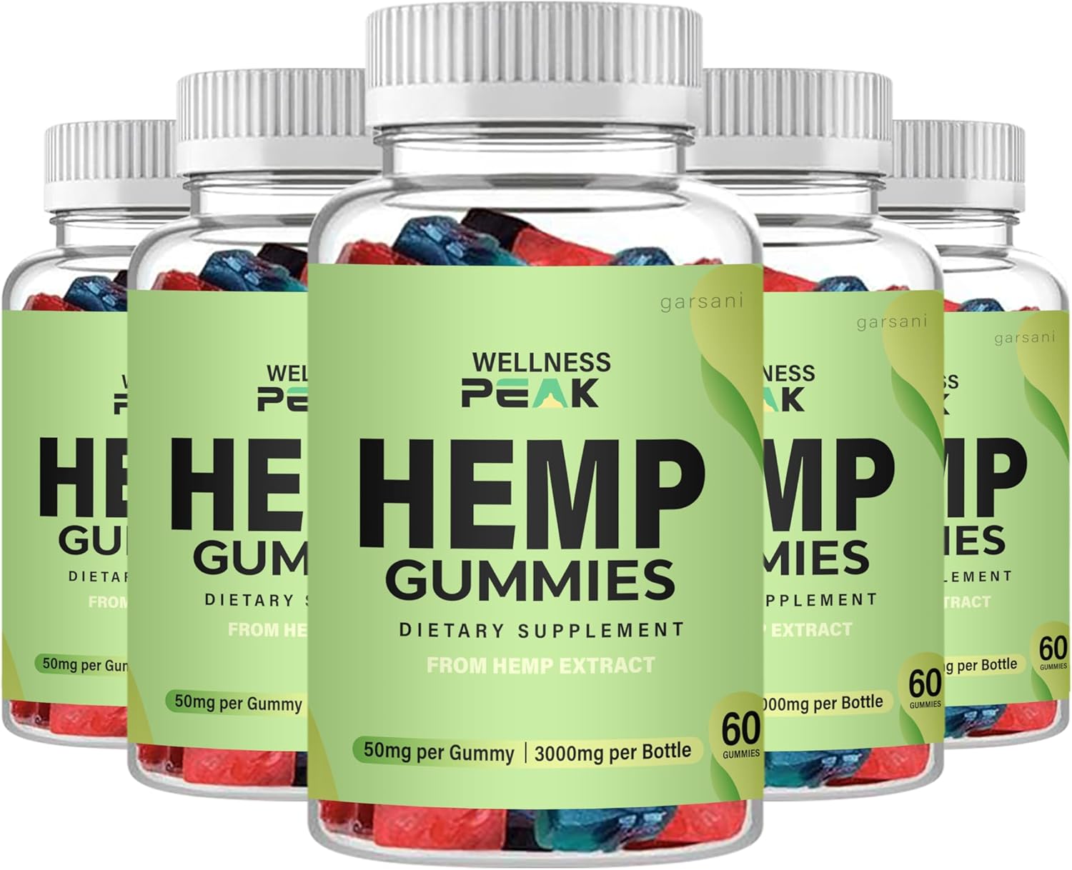 Gomitas Wellness Peak – Gomitas de cáñamo Wellness Peak (paquete de 5, 300 gomitas)