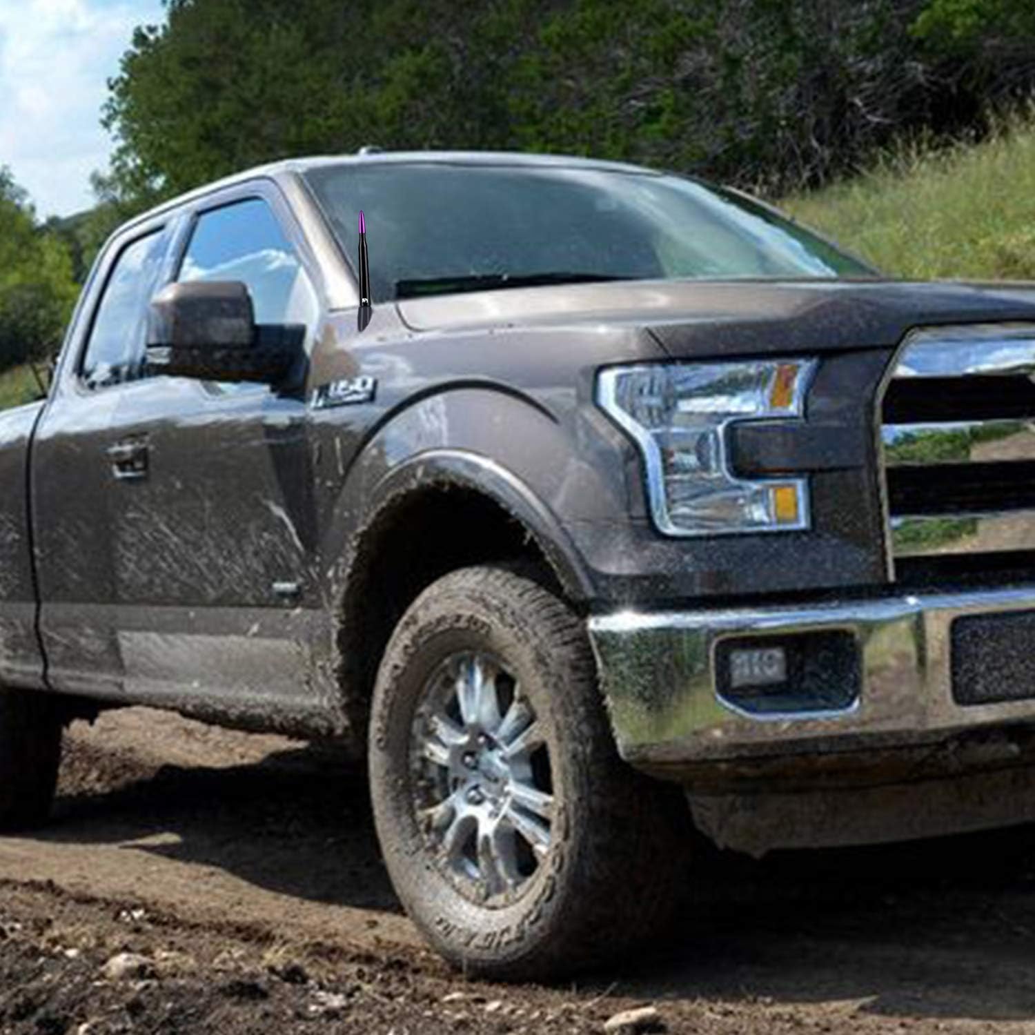 Antena estilo bala, compatible con Dodge RAM (RAM 1500, RAM 2500 o RAM 3500 1994-2023) y Ford Serie F (F-150 F-250 F-350 Super Duty Ford Raptor
