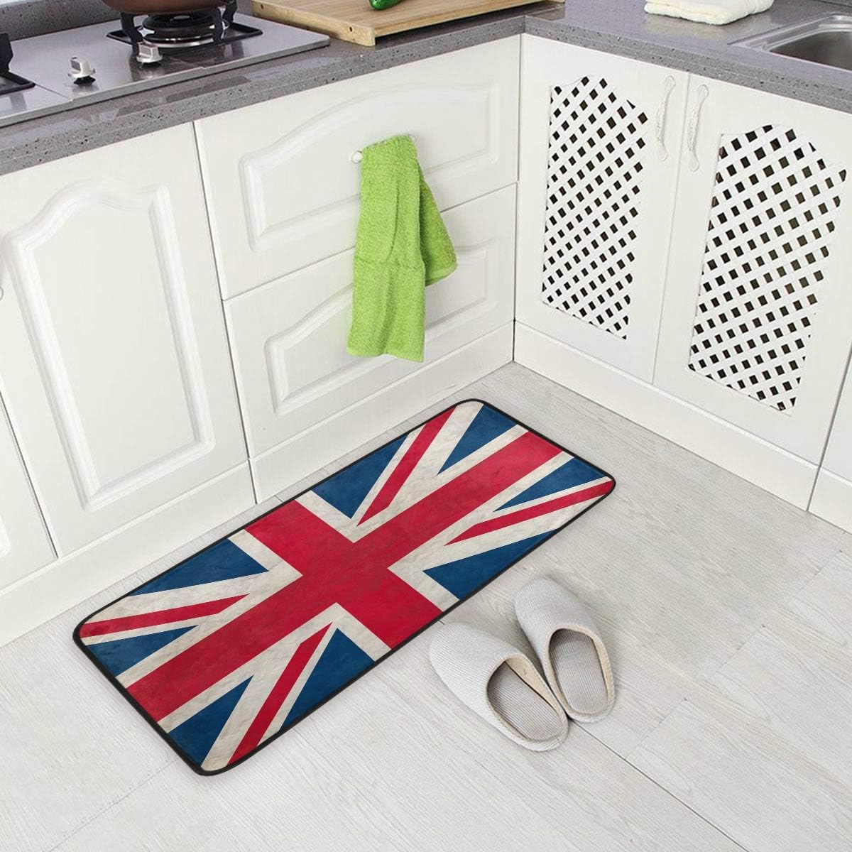 ALAZA Retro Union Jack British Flag Non Slip Kitchen Floor Mat Kitchen Rug for Entryway Hallway Bathroom Living Room Bedroom 39 x 20 inches(1.7′ x