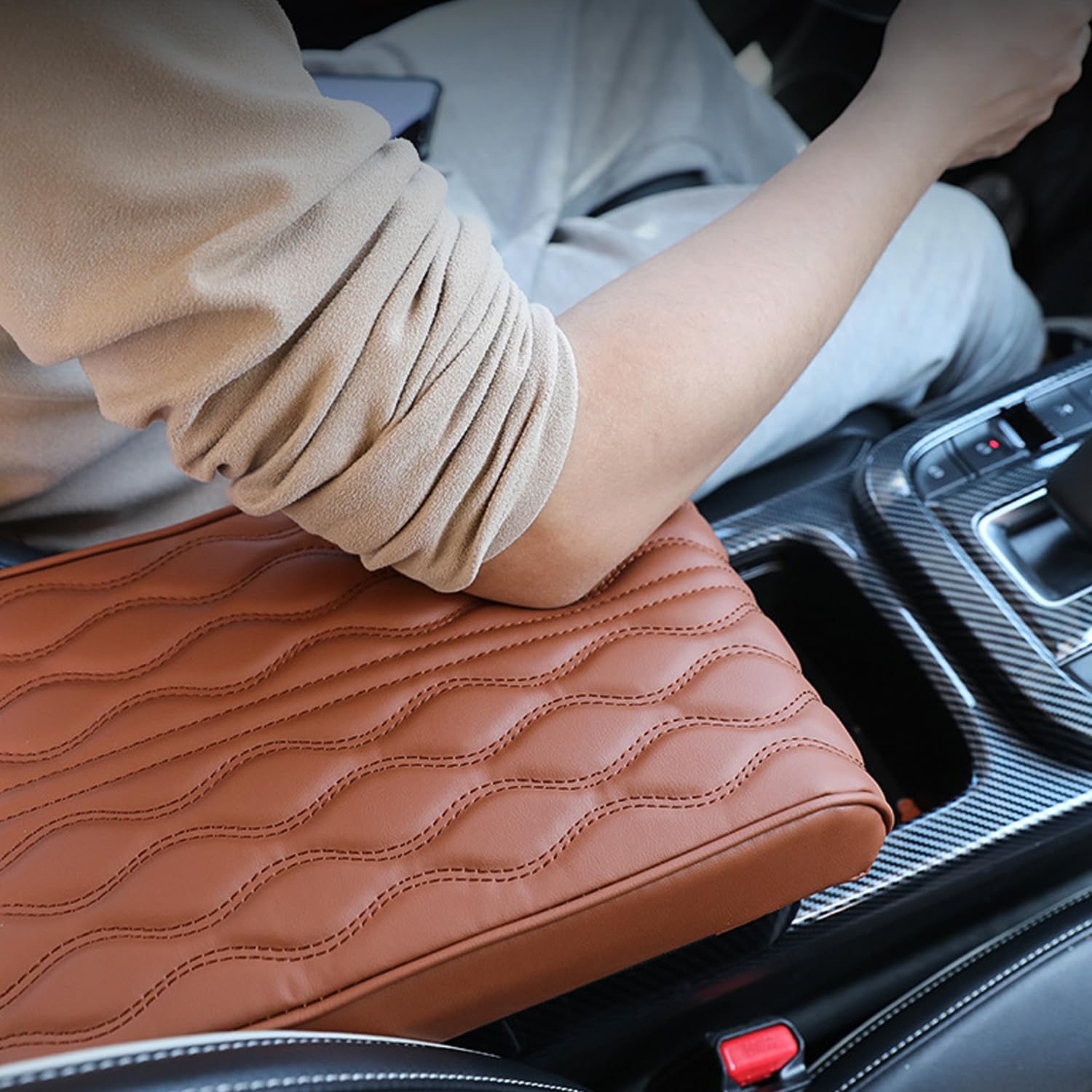 Funda universal para reposabrazos central de automóvil, funda universal impermeable de piel sintética para reforzar los reposabrazos del automóvil,