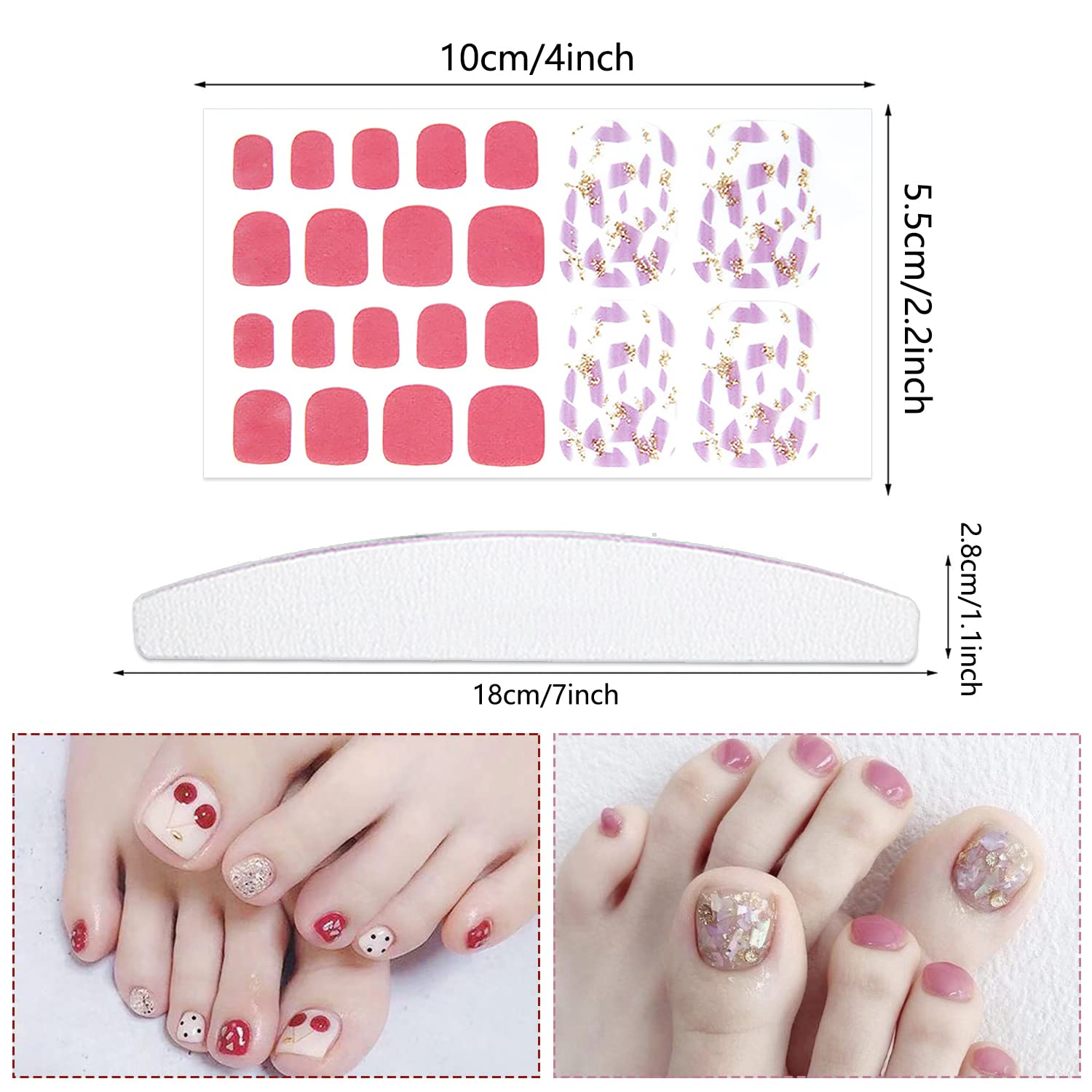 20 hojas de 440 calcomanías autoadhesivas de esmalte de uñas para mujeres y niñas, calcomanías de uñas degradadas con purpurina para uñas de gel