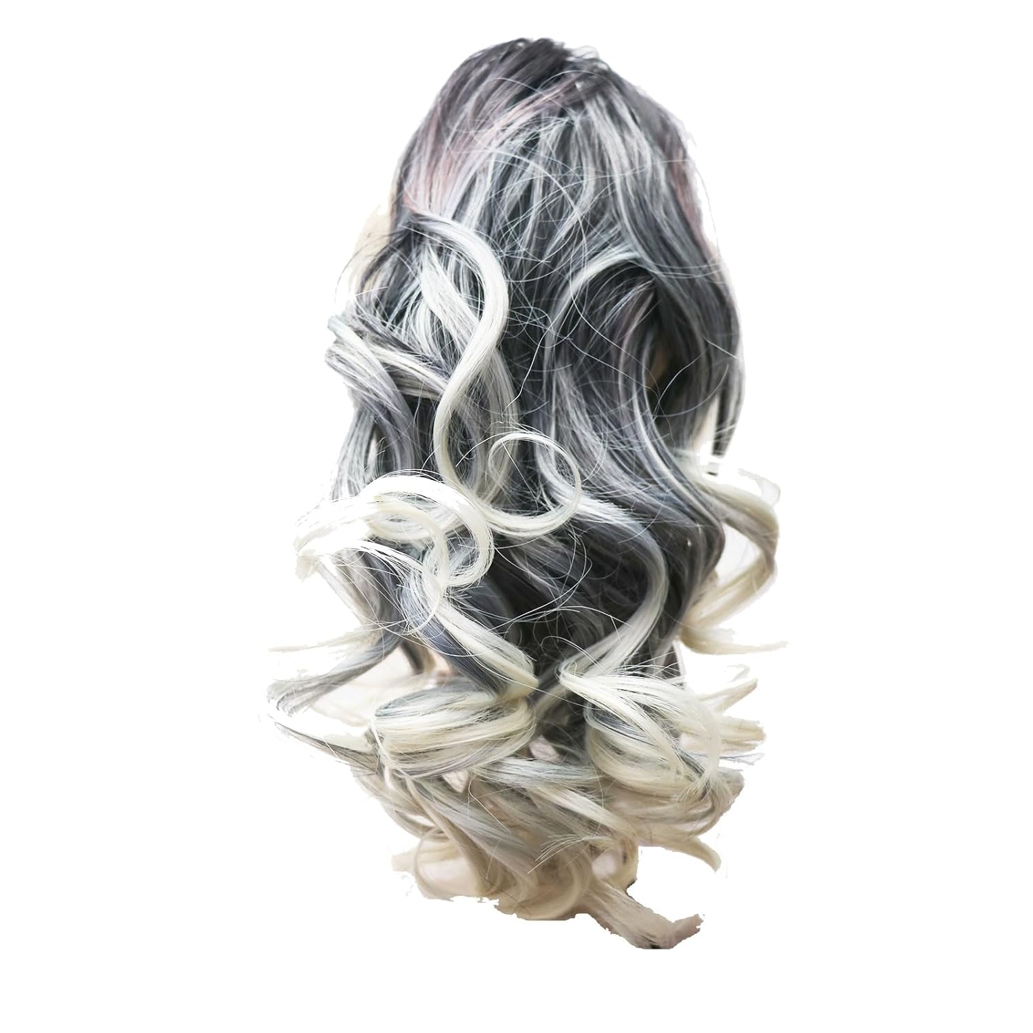 Extensión de cola de caballo de 14 pulgadas, extensiones de cabello sintético ondulado y rizado con pinza para mujer (14 pulgadas, T 1Brubio)