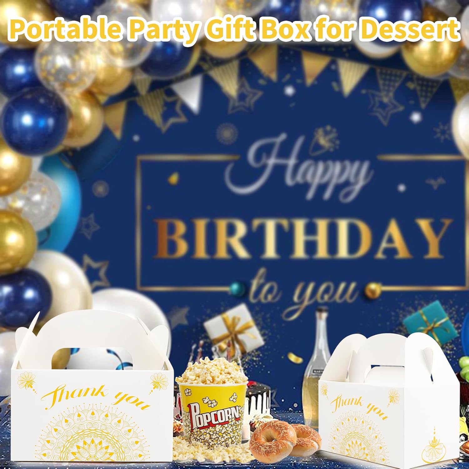 ATAMOW 30 cajas de regalo de fiesta de mandala dorado blanco, cajas de regalo de fiesta, cajas a dos aguas para recuerdos de fiesta, cajas de dulces