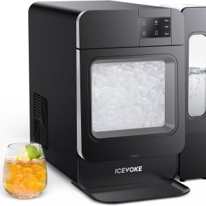Máquina de hielo portátil de pepitas para encimera, máquina de hielo masticable de 33 librasdía con autolimpieza y recarga automática de agua, Máquina de hielo portátil de pepitas para encimera, máquina de hielo masticable de 33 librasdía con autolimpieza y recarga automática de agua,