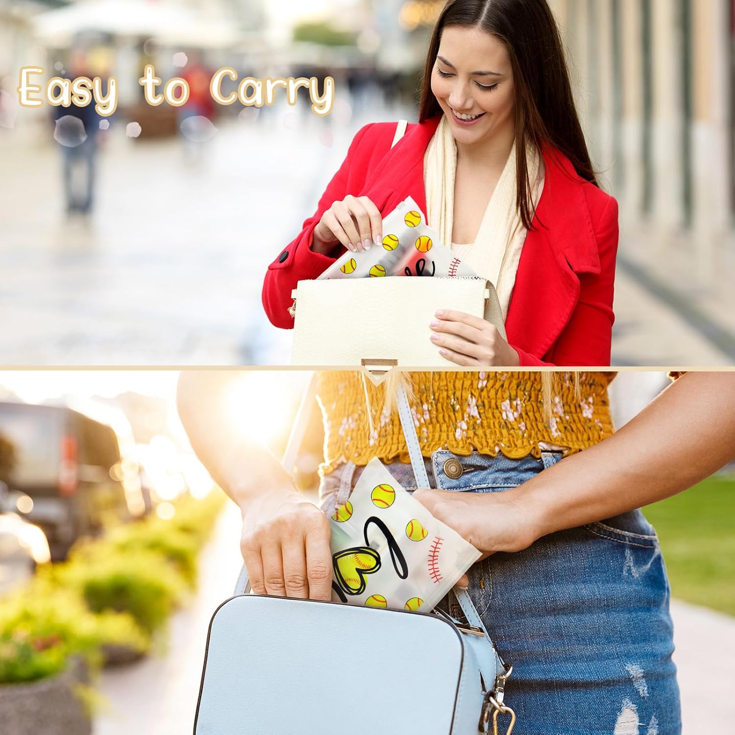 60 bolsas de maquillaje de sóftbol, regalos a granel, bolsas de maquillaje EVA para softbol, bolsas de cosméticos con cremallera, juegos de sóftbol,