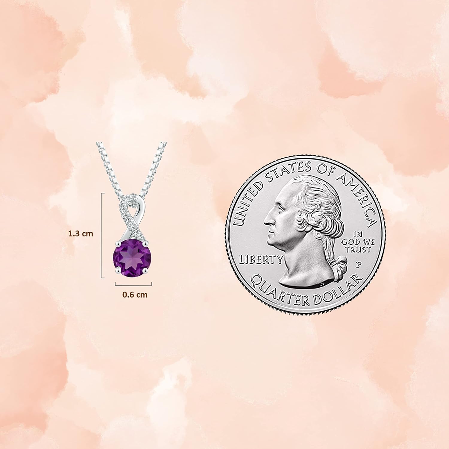 Infinity Purple Amethyst Necklace For Women, Jewelry Gift for Christmas, Mother Daughter Necklace, February Birthstone Pendant, 925 Sterling Silver