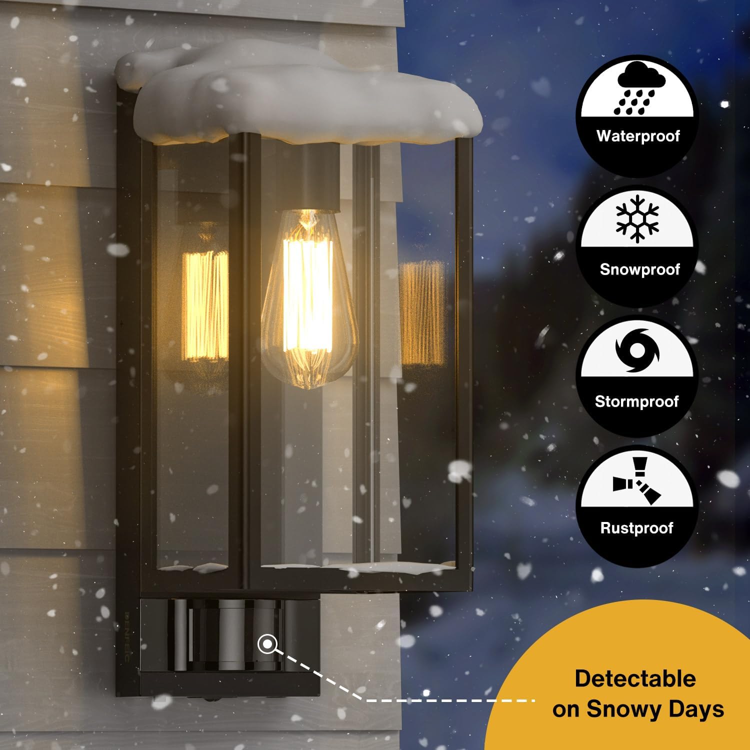 Luces de pared para exteriores con sensor de movimiento, iluminación al aire libre del atardecer al amanecer, lámparas modernas de montaje en pared,