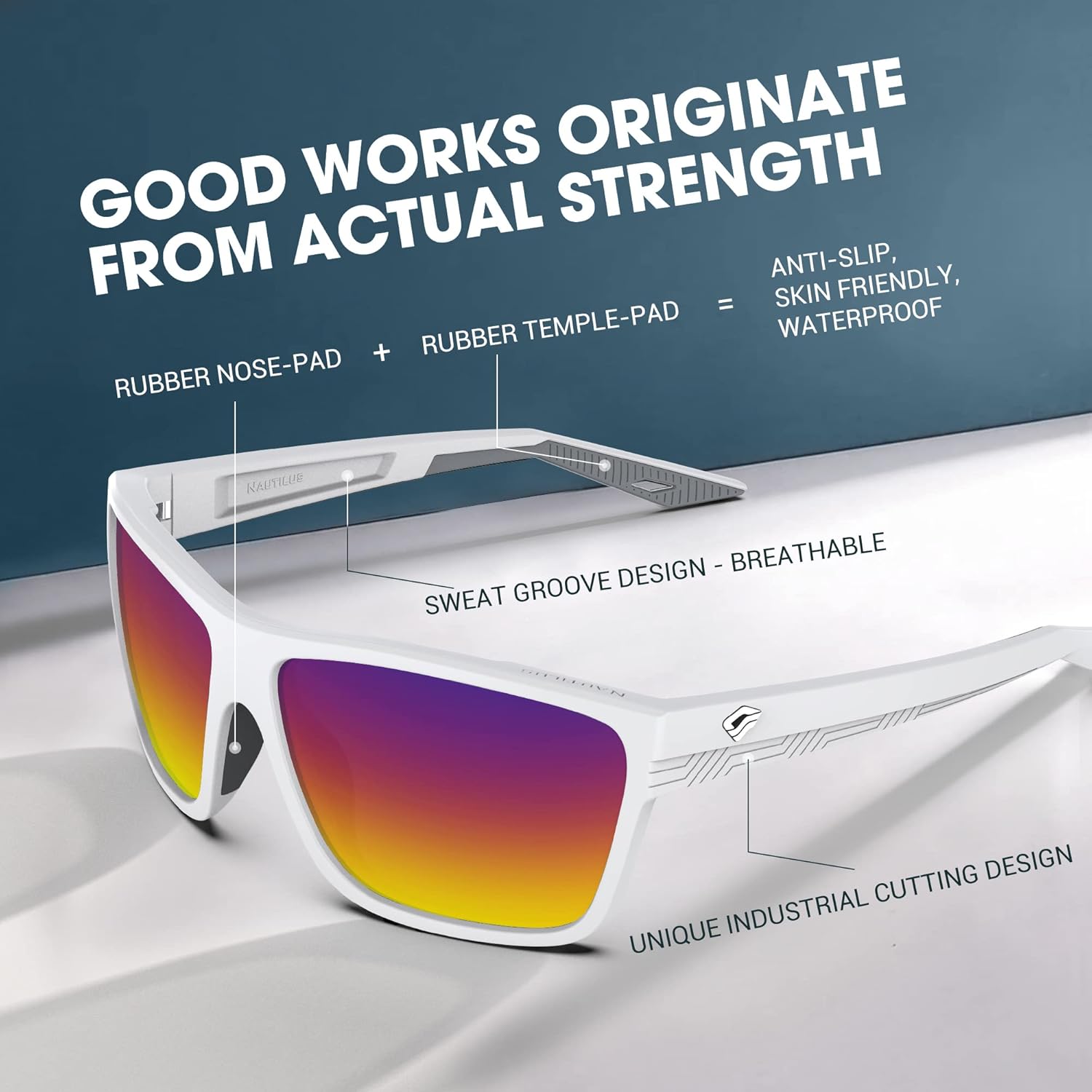 Lentes de sol deportivos polarizados para hombres y mujeres, ciclismo, pesca, barco, playa, montañismo, golf, protección UV, TR77