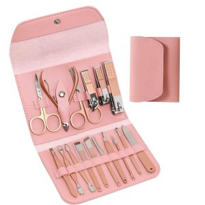 AYALLEAA Kit de manicura cortaúñas juego de pedicura 18 en 1 de acero inoxidable profesional herramientas de cuidado de la nariz, tijeras para el AYALLEAA Kit de manicura cortaúñas juego de pedicura 18 en 1 de acero inoxidable profesional herramientas de cuidado de la nariz, tijeras para el