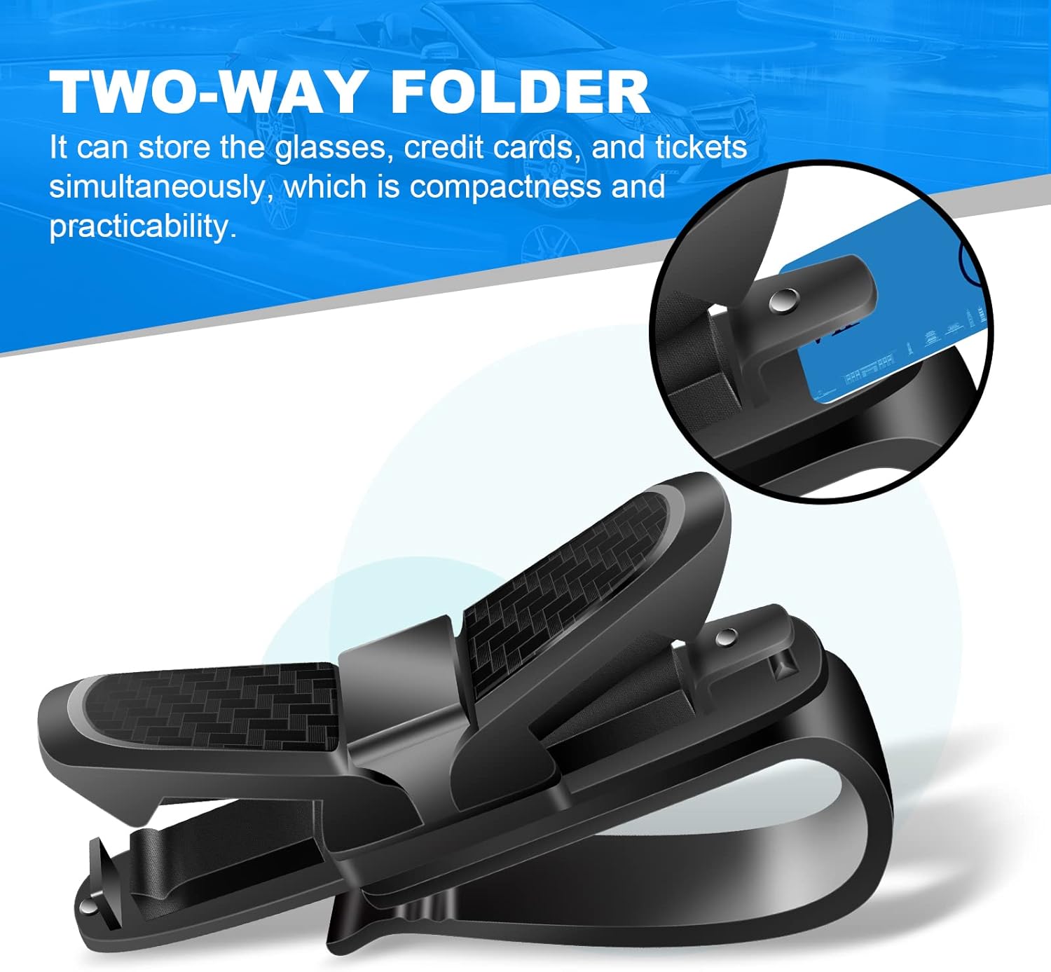 2 soportes para lentes de sol para visera solar de automóvil, soporte universal para lentes de sol de automóvil, soporte para anteojos con clip para