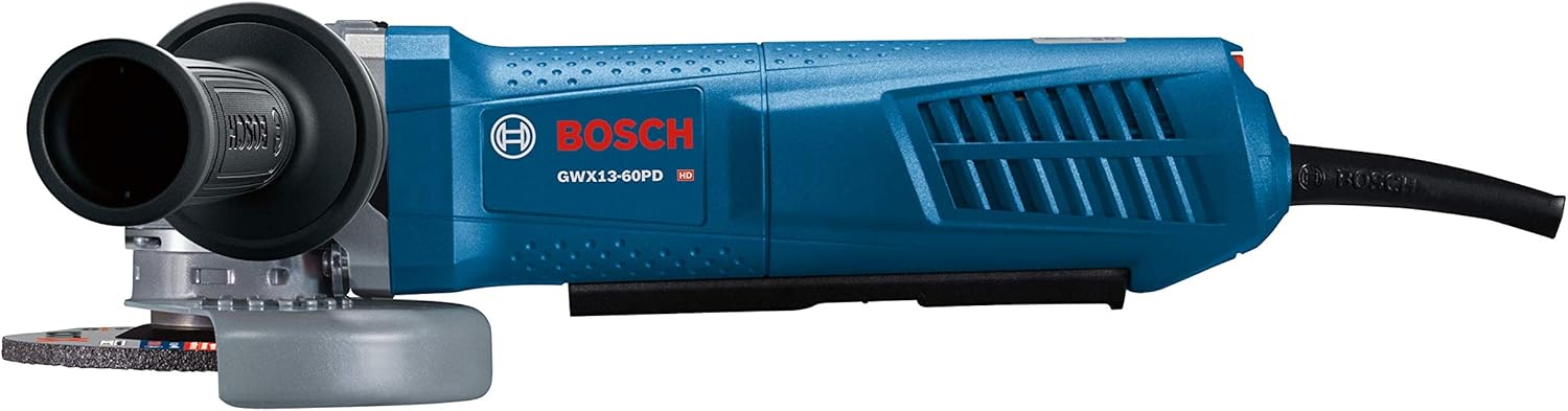 Bosch GWX13-60PD – Amoladora angular X-LOCK de 6 pulgadas con interruptor de paleta sin bloqueo, negro, gris, azul