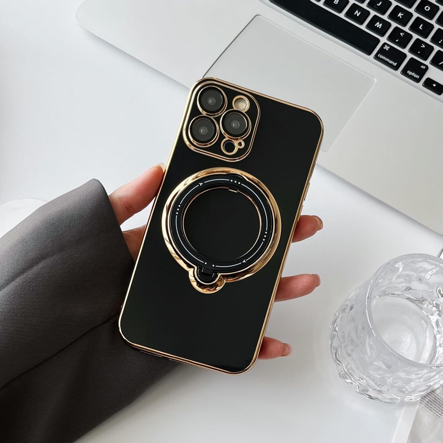 Funda para Samsung Galaxy A13 5G, con soporte de anillo magnético protector de lente de cámara Funda protectora de TPU a prueba de golpes para