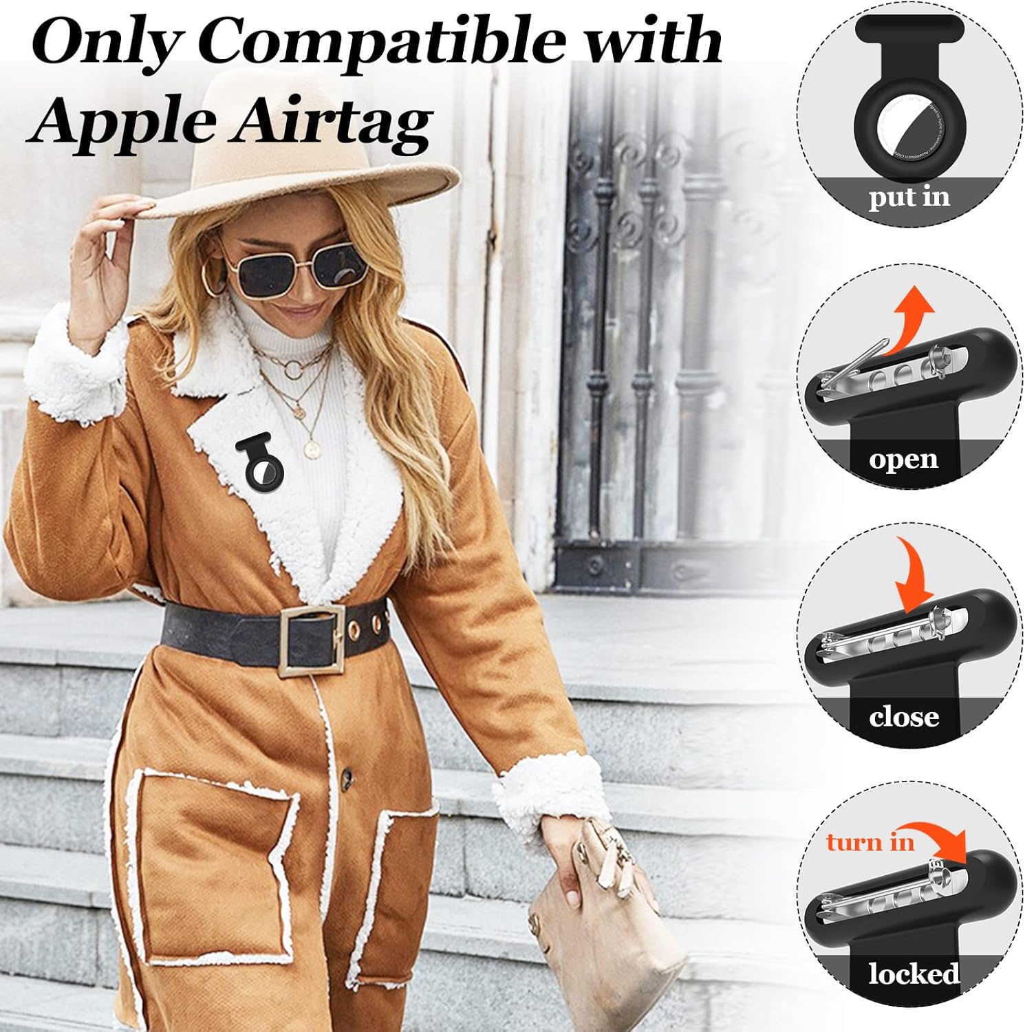 Compatible con funda AirTag, funda de silicona suave para AirTag rastreador GPS oculto, broches estilo AirTag antiarañazos, para niños, ancianos,