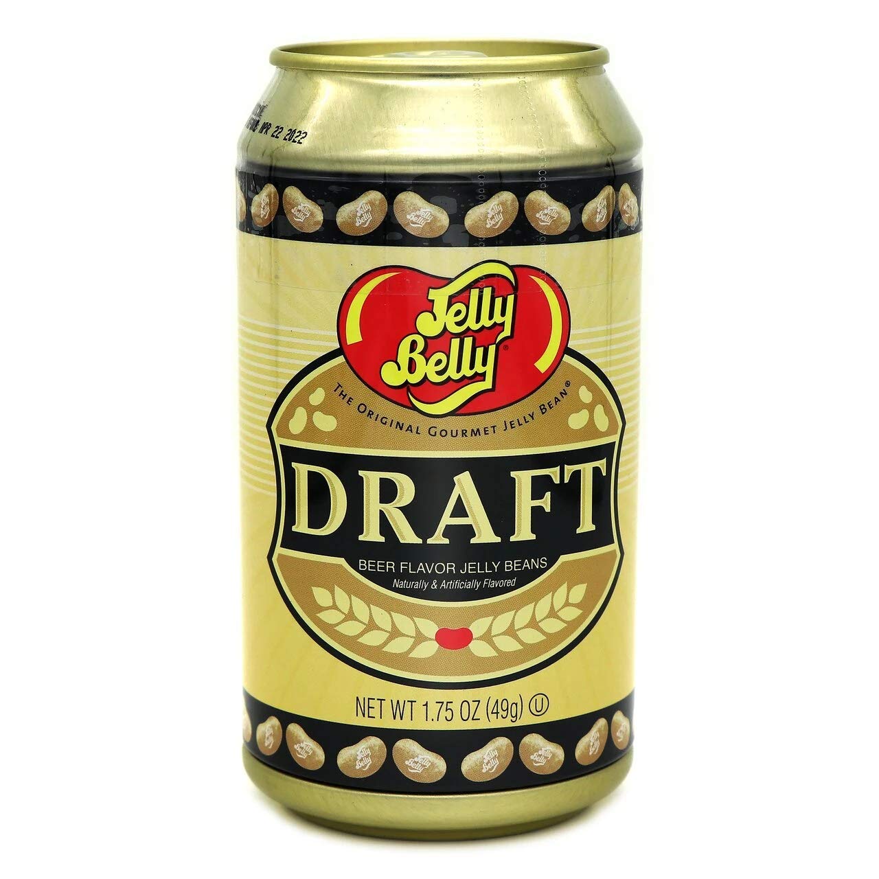 Jelly Belly tm – Lata de cerveza de barril, 1.75 onzas, color dorado