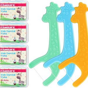 FAMILIFE Púas de hilo dental, 120 púas de hilo dental para niños sin flúor, púas de dientes con 4 estuches prácticos de viaje, ayuda a combatir la FAMILIFE Púas de hilo dental, 120 púas de hilo dental para niños sin flúor, púas de dientes con 4 estuches prácticos de viaje, ayuda a combatir la