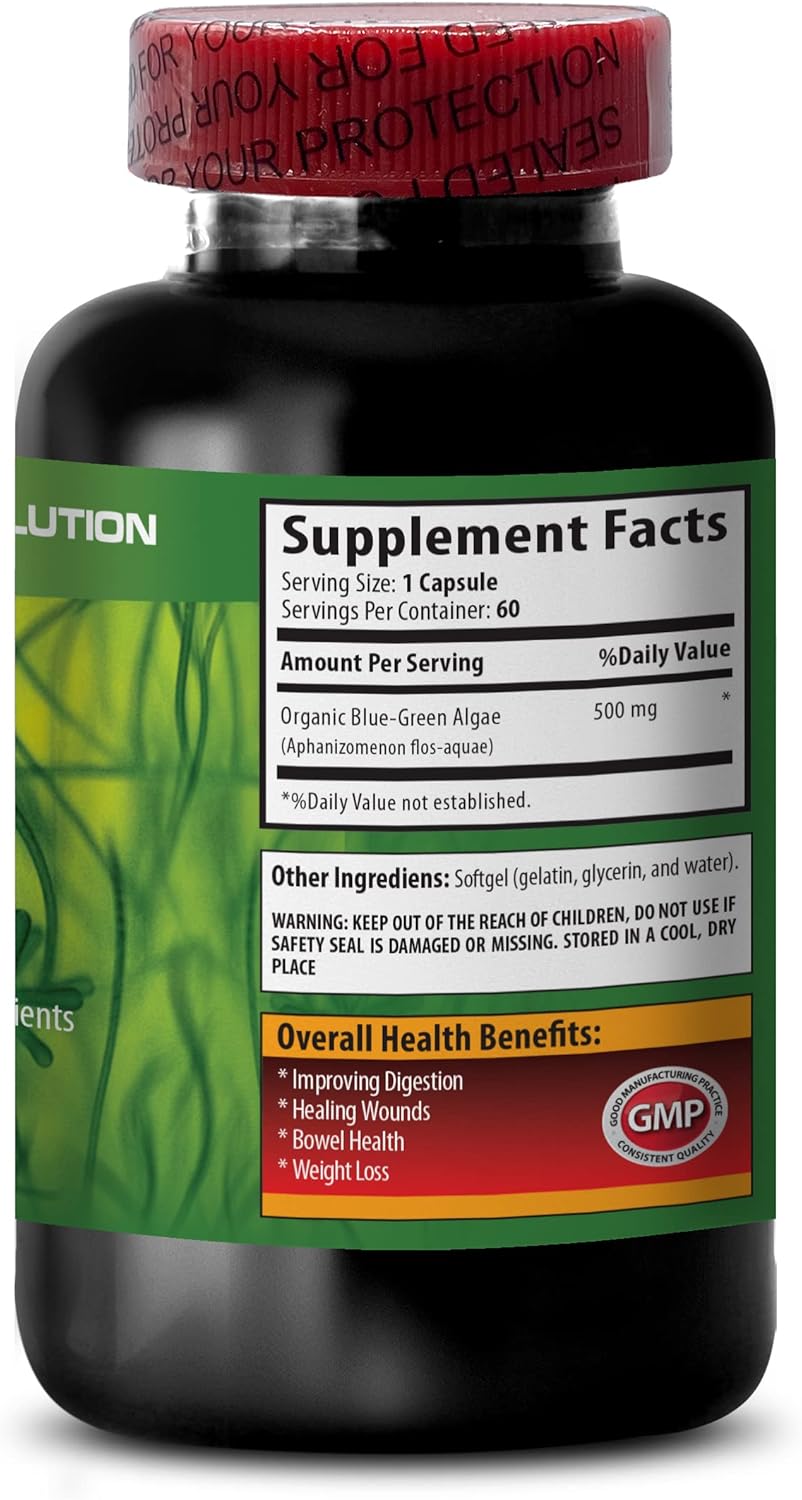 Algas verdes azules del lago Klamath – Algas verdes azules 500 mg del lago Klamath – espirulina polvo de algas verdes azules, algas verdes y azules