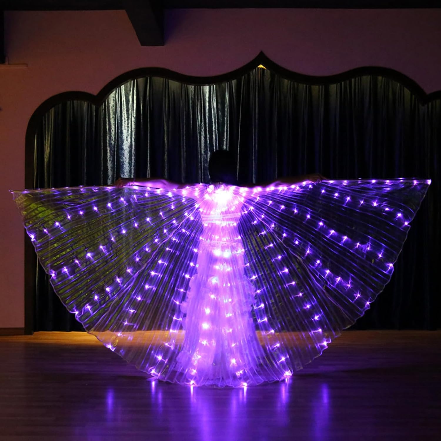 Alas LED Isis – Alas de danza del vientre con palos, alas de mariposa LED resplandecientes para danza de ángel
