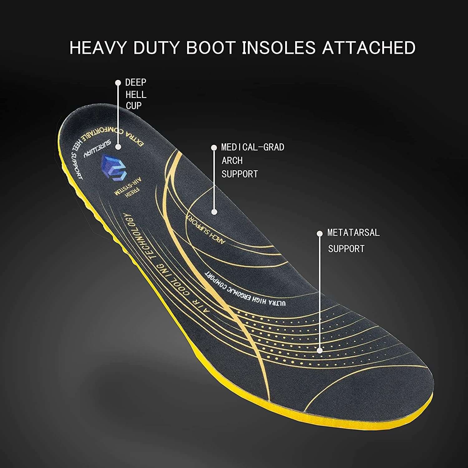 SUREWAY Botas de trabajo para hombre de 6 pulgadas de acero resistente, compuestopunta suave, extremadamente cómodas, duraderas, probadas,