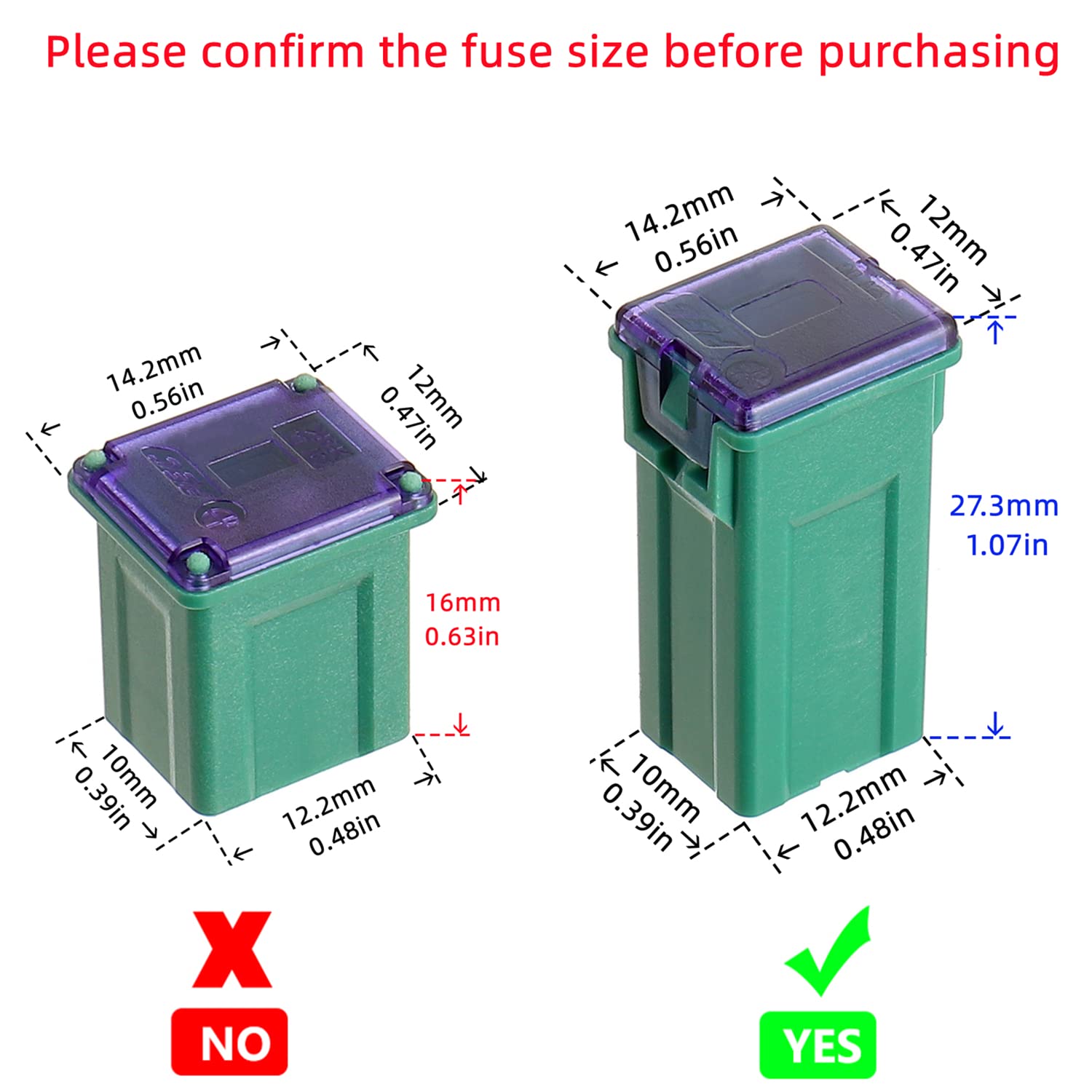 BOJACK Fusible FMX automotriz de 5 piezas JCASE de perfil altoestándar para camiones, automóviles y SUV (50A)