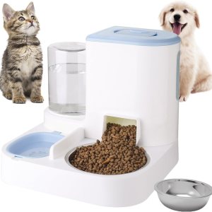 Auto Gravity – Juego de comedero y bebedero de alimentos para mascotas, dispensador automático de alimentos y dispensador de agua 2 en 1 para Auto Gravity – Juego de comedero y bebedero de alimentos para mascotas, dispensador automático de alimentos y dispensador de agua 2 en 1 para