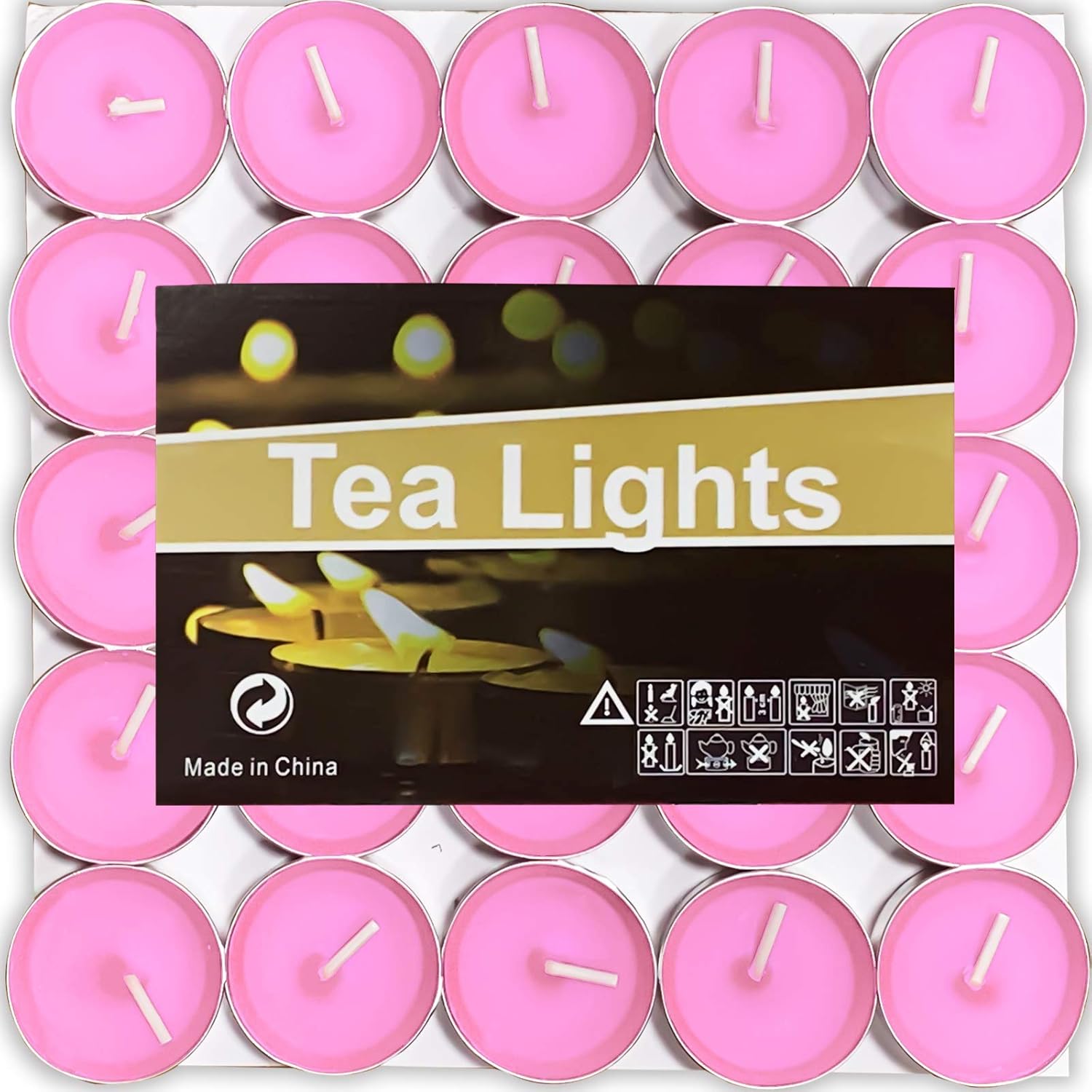 OUO Velas de té, paquete de 50 velas sin humo, velas pequeñas, sin goteo y de larga duración para estado de ánimo, cenas, paredades, hogar,