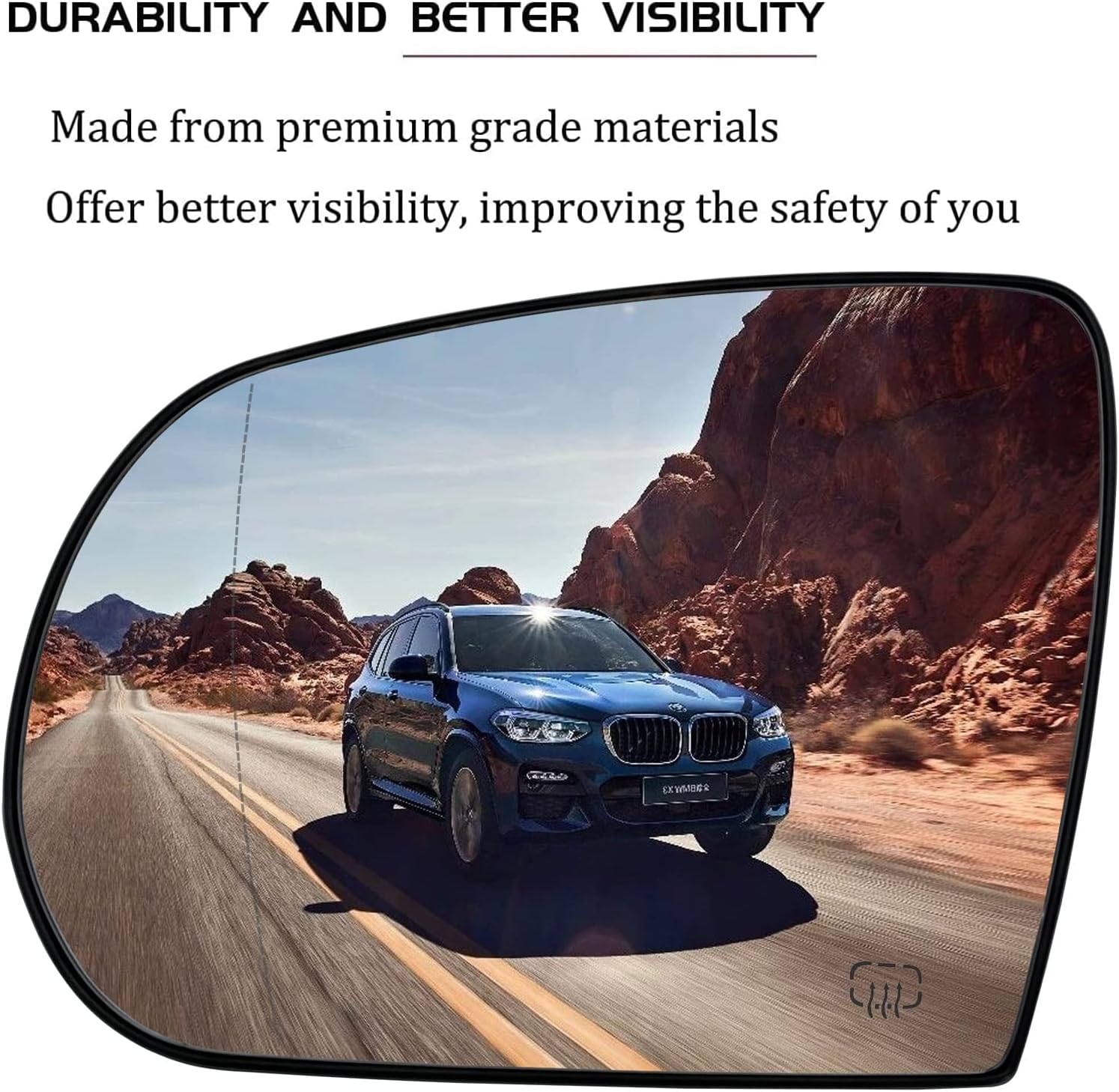 Espejo calefactable para el lado izquierdo del conductor para Jeep Cherokee 2014-2019, espejos Jeep Compass 2017-2021  Espejo convexo calefactable