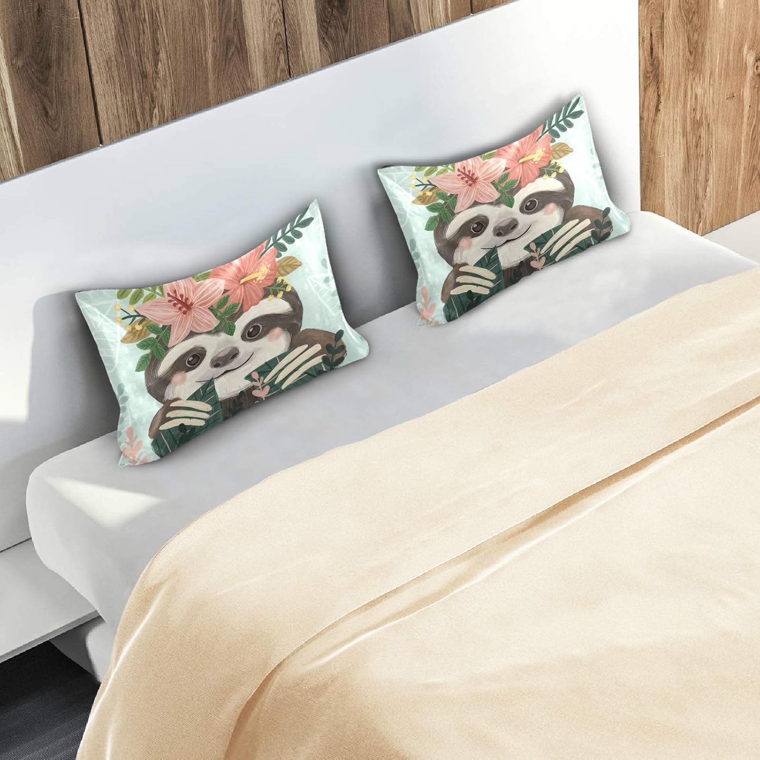 xigua Fundas de almohada de satén de perezoso transpirable para cabello y piel, funda de almohada sin cremallera con cierre de sobre para sofá,