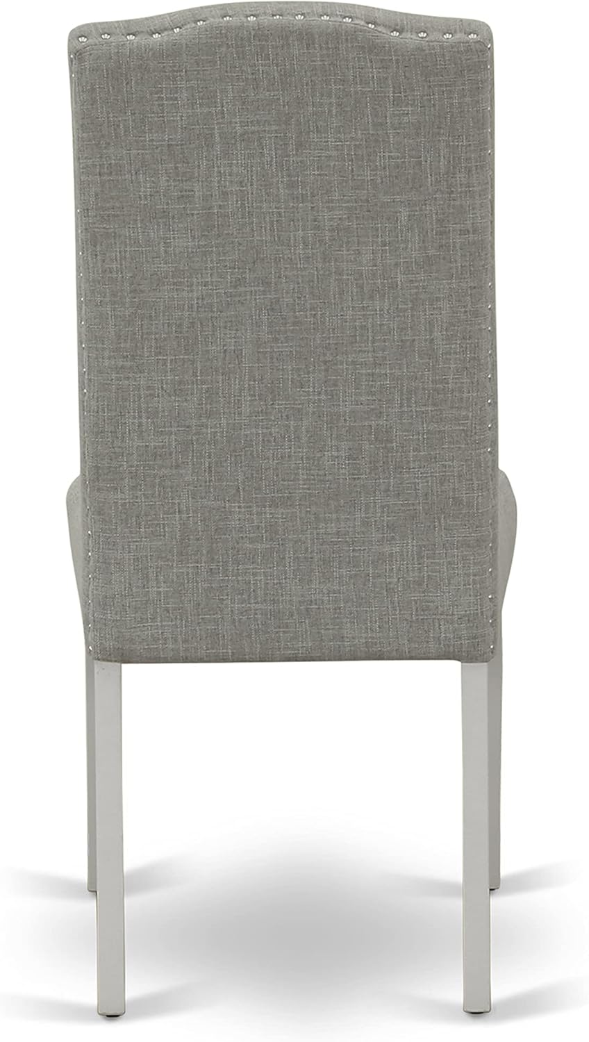 East West Furniture NOEN3-LWH-06 – El juego de 3 piezas contiene una mesa de comedor rectangular con hoja de mariposa y 2 sillas tapizadas de tela