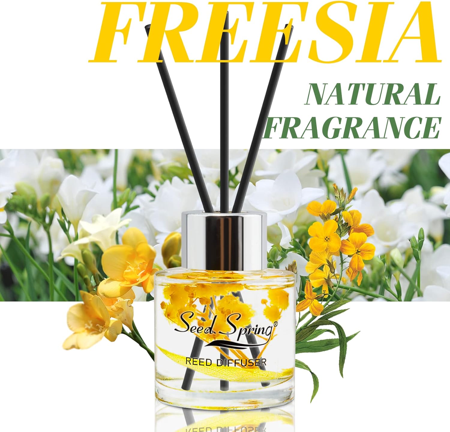 Juego de difusor de varillas con varillas de aceite de aroma a fresia para dormitorio, oficina, gimnasio y alivio del estrés, decoración de