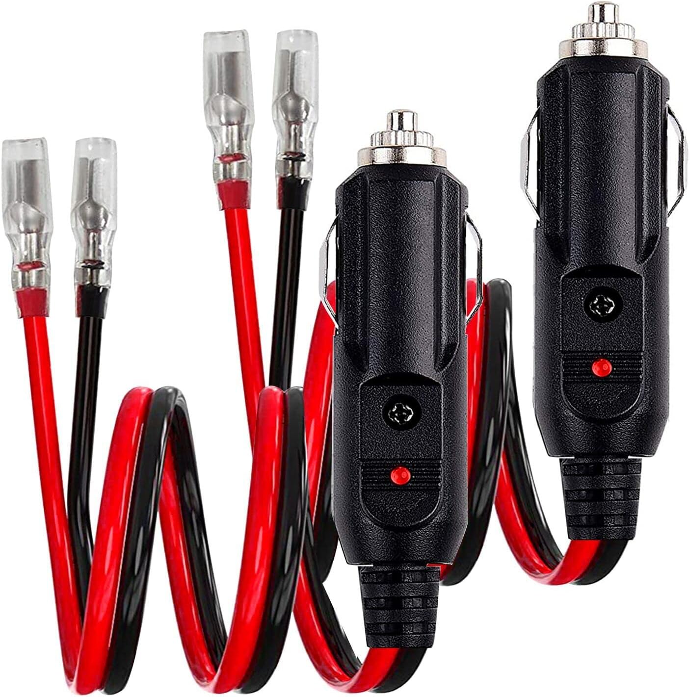 Enchufe de repuesto para encendedor de cigarrillos macho de 12 voltios paquete de 2 Cable adaptador de encendedor de cigarrillos macho de 12 V 24 V