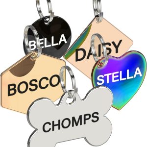 Dr. Fremont’s Etiquetas de identificación personalizadas de acero inoxidable con texto personalizado, muchas formas, incluyendo hueso, corazón, Dr. Fremont’s Etiquetas de identificación personalizadas de acero inoxidable con texto personalizado, muchas formas, incluyendo hueso, corazón,