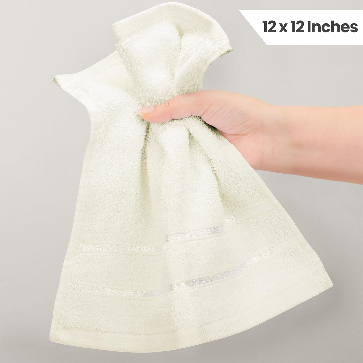 Utopia Towels – Juego de 12 paños de viscosa de lujo (12 x 12 pulgadas), 100% algodón hilado en anillo, altamente absorbentes y suaves al tacto,