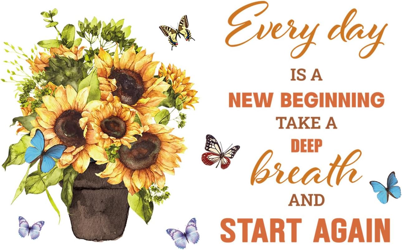 ADECALS Inspiration – Adhesivo decorativo para pared, diseño de diario es un nuevo comienzo, toma una respiración profunda y estrella de nuevo, con